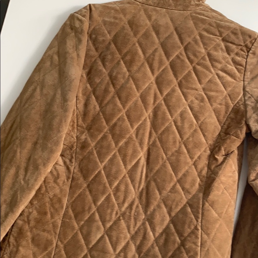 Ann Taylor Tan zip up suede jacket - Picture 4 of 4